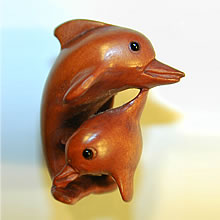 ASTROLOGICAL OJIME BEAD - GEMINI DOLPHINS